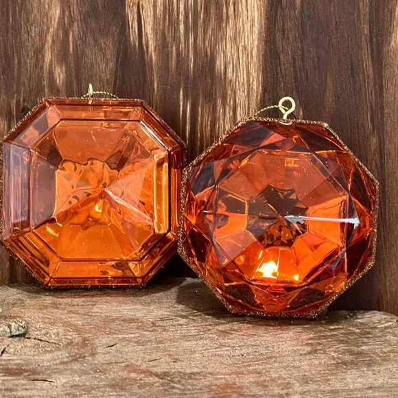 Set of 2, Jewel Ornaments, 4 Inch, Gem Ornaments, Wreath Attachment, Centerpiece - Picture 6 of 13